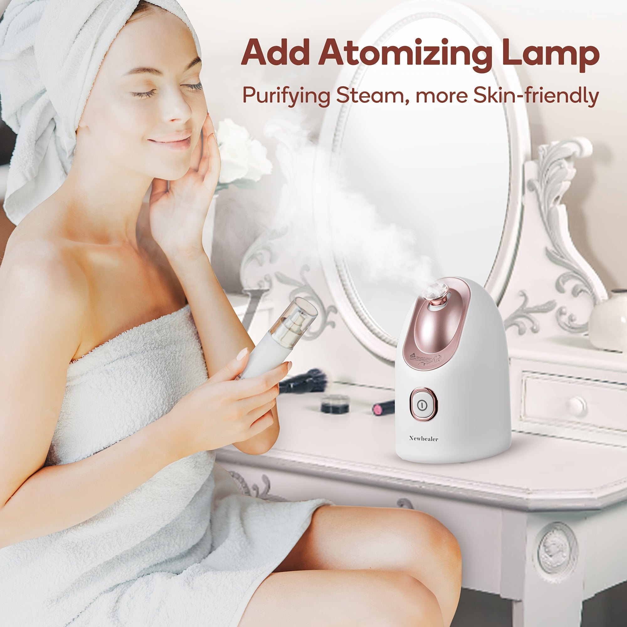 Portable Facial Steamer, Deep Hydrating And Moisturizing Spray, Hot Mist Facial Spa Humidifier, Face Hydration Device, Deep Moisturizing, Facial Skincare Sprayer, Easy And Convenient Spa Experience